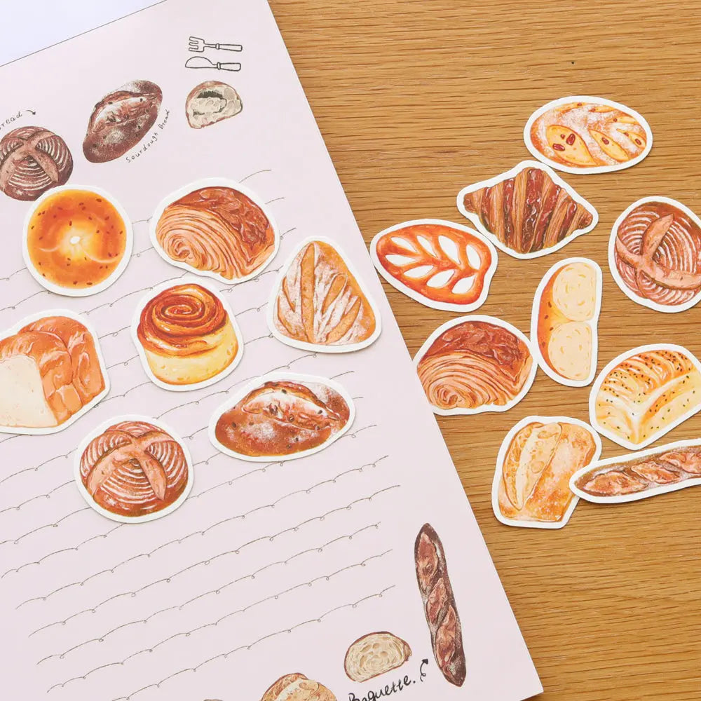 Bread Illustration PVC Matte Film Sticker Pack ChicChoi