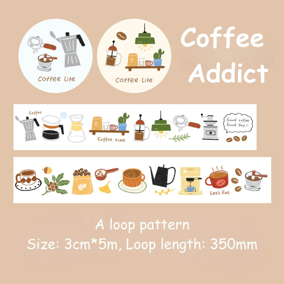 Pastoral Life Coffee Dessert Washi Tape ChicChoi