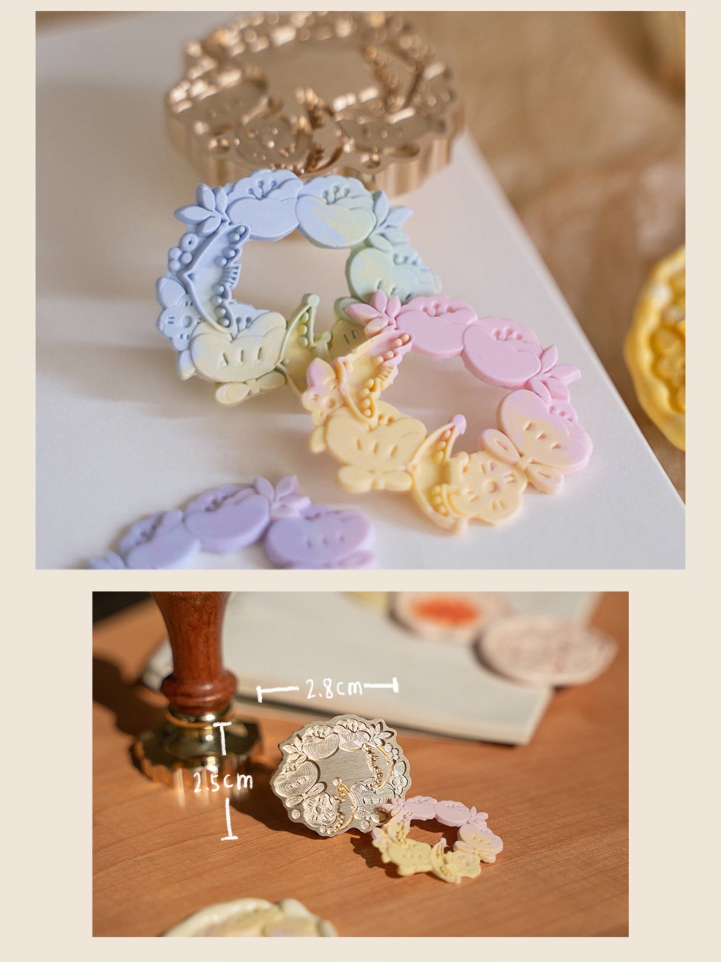 Original Bloom Wax Sealing Stamps Head & Wooden Handle