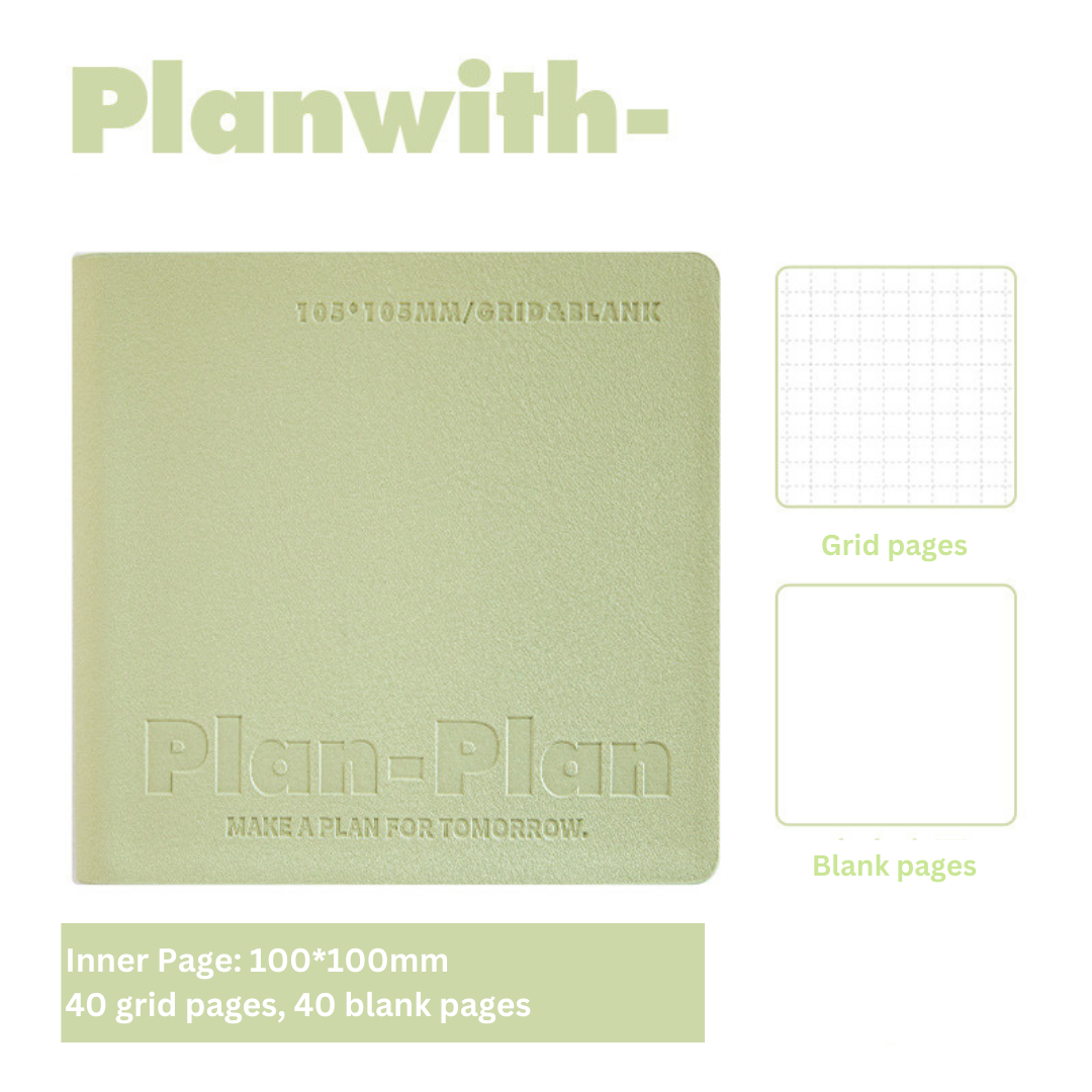 CUBE Square Soft Leather Stitched Notebook ChicChoi