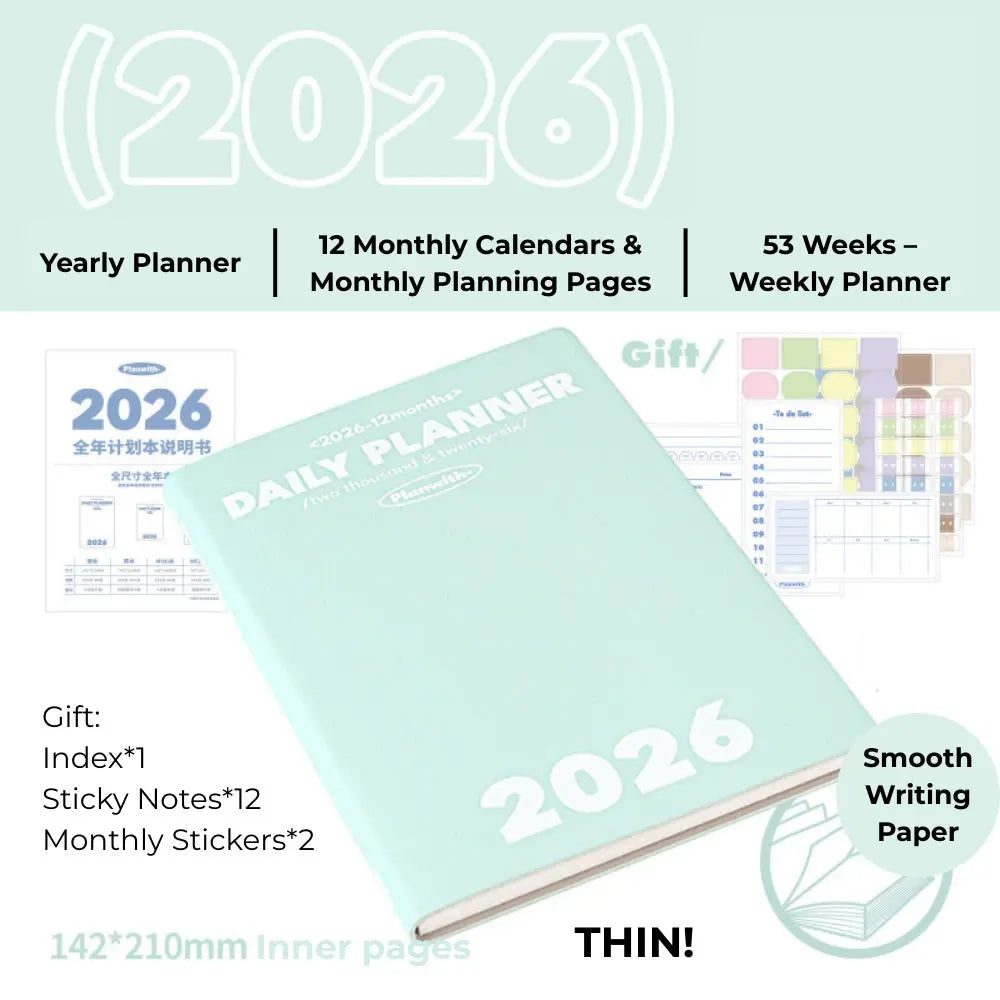 2026 Plan Smarter Daily Planner (Thick & Thin Edition) ChicChoi