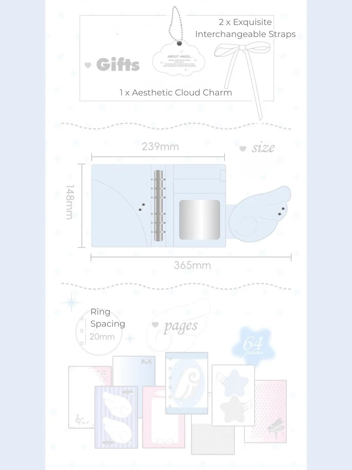 A7 PU Leather Wing Binder ChicChoi