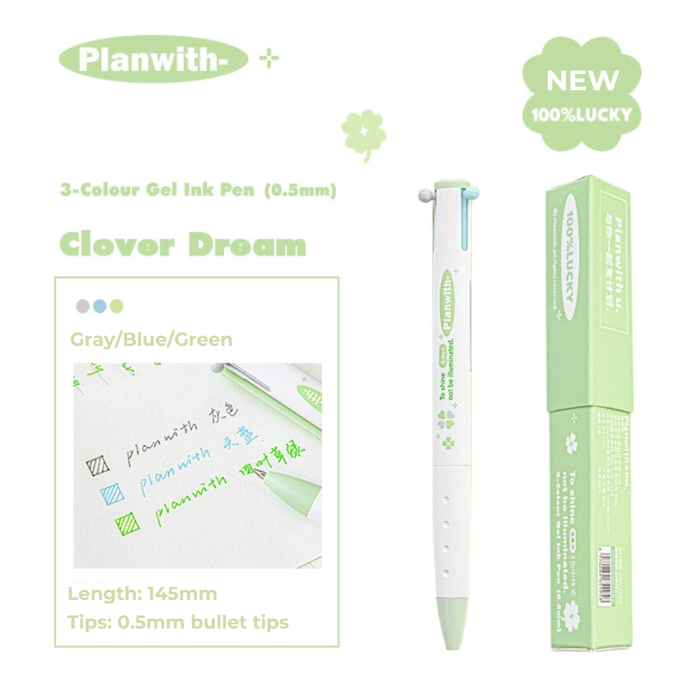 Clover Series Triangular Multicolor Pen - 3-Color Gel Pen