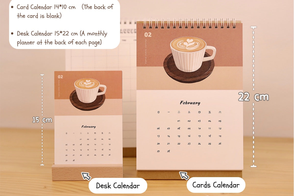 Original 2025 Coffee Illustration Calendar