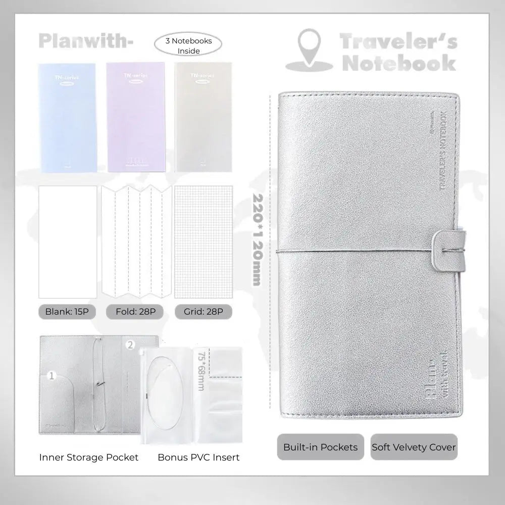 Soft Leather Travel Journal – Daily & Trip Planner Notebook ChicChoi