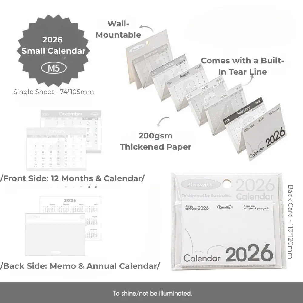 Everyday Accordion Calendar – 2026 Foldable Planner & Memo Pad ChicChoi