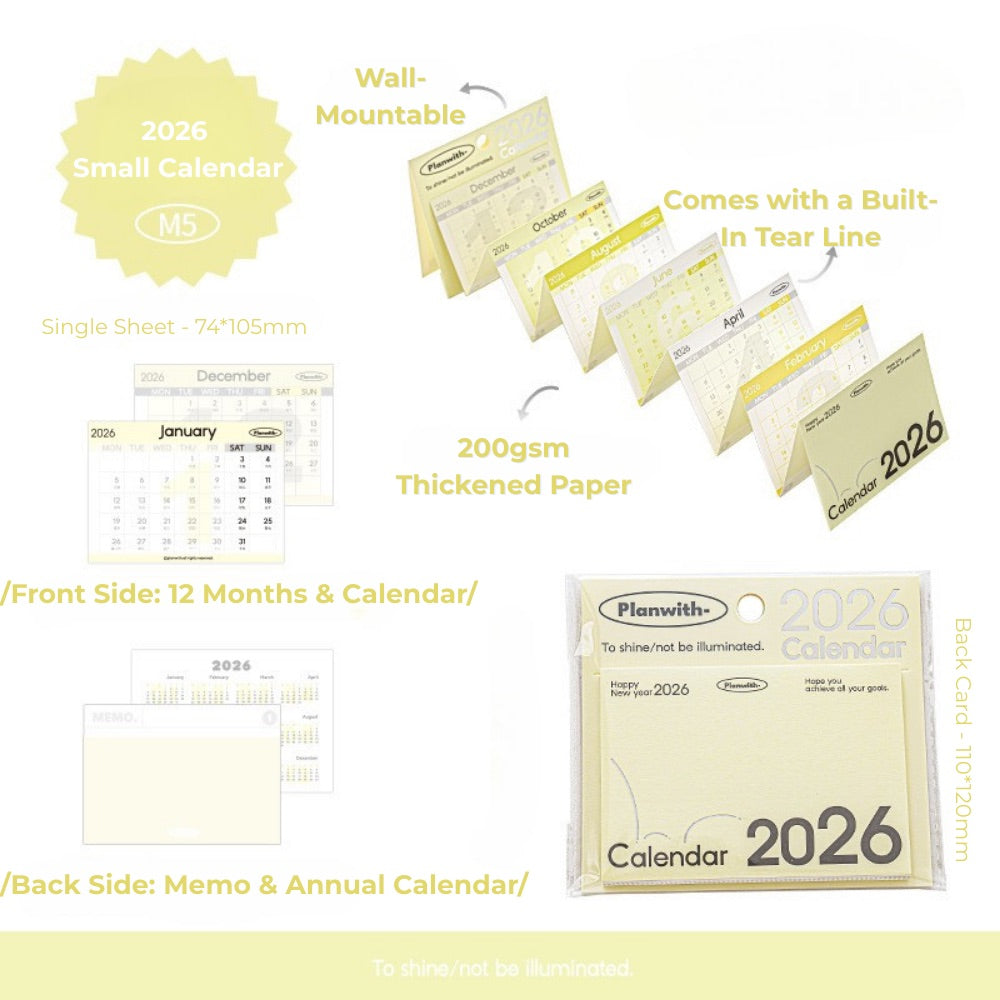 Everyday Accordion Calendar – 2026 Foldable Planner & Memo Pad