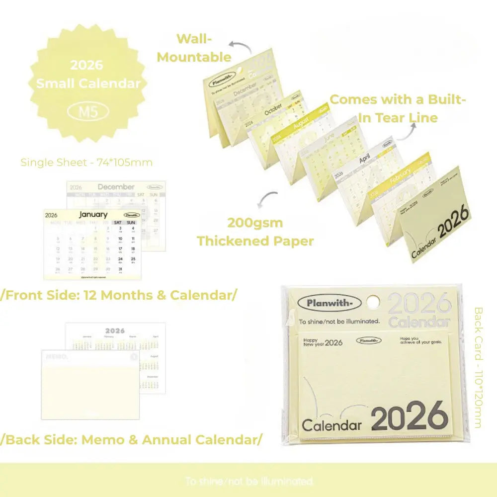 Everyday Accordion Calendar – 2026 Foldable Planner & Memo Pad ChicChoi