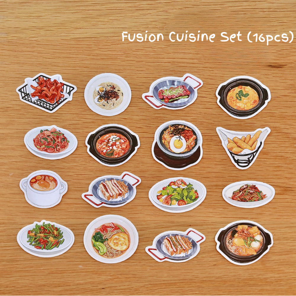 Food Illustration PVC Matte Film Sticker Pack