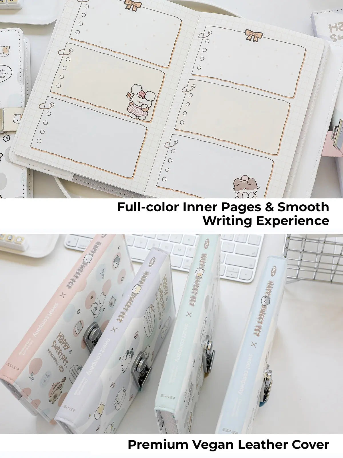 Paws & Pages Lockable Private Journal – Full-Color Illustrated Notebook ChicChoi