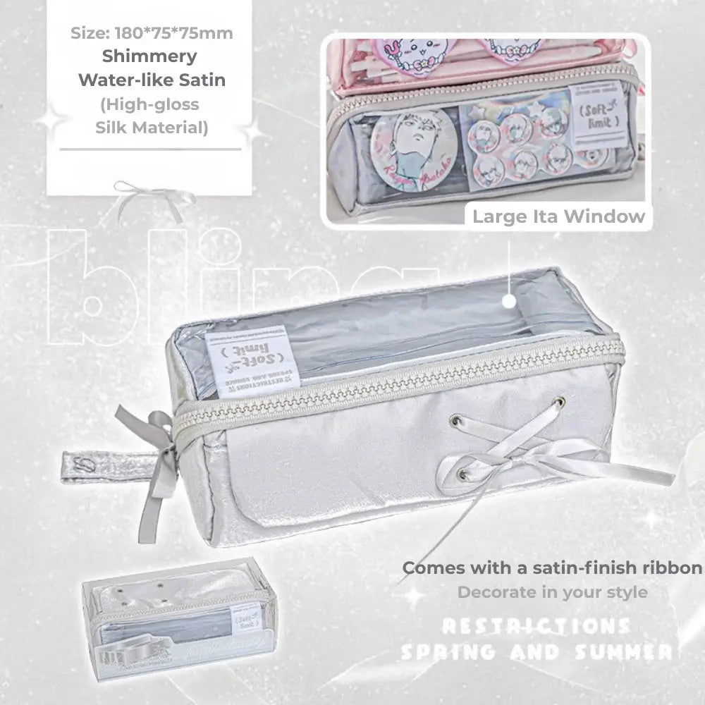 Prism Ballet Ribbon Pencil Pouch – Sparkly Ita-Style Storage Bag ChicChoi