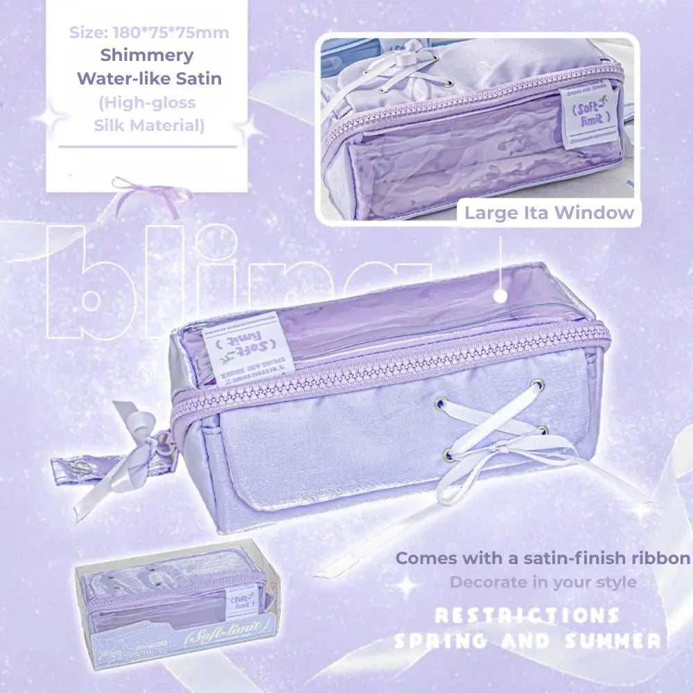 Prism Ballet Ribbon Pencil Pouch – Sparkly Ita-Style Storage Bag ChicChoi