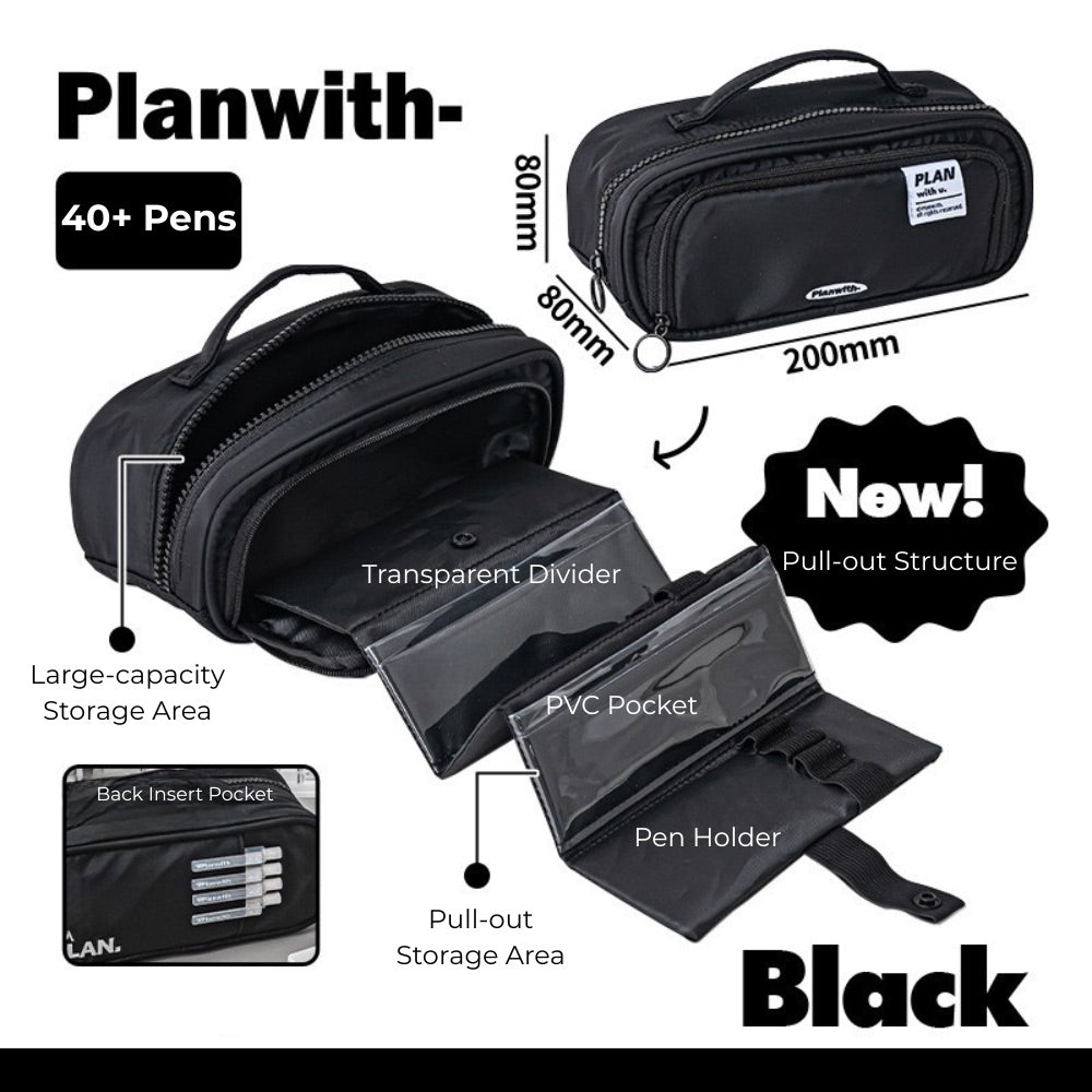 SlideAway Simple Retractable Pencil Case – Sleek, Spacious & Stylish