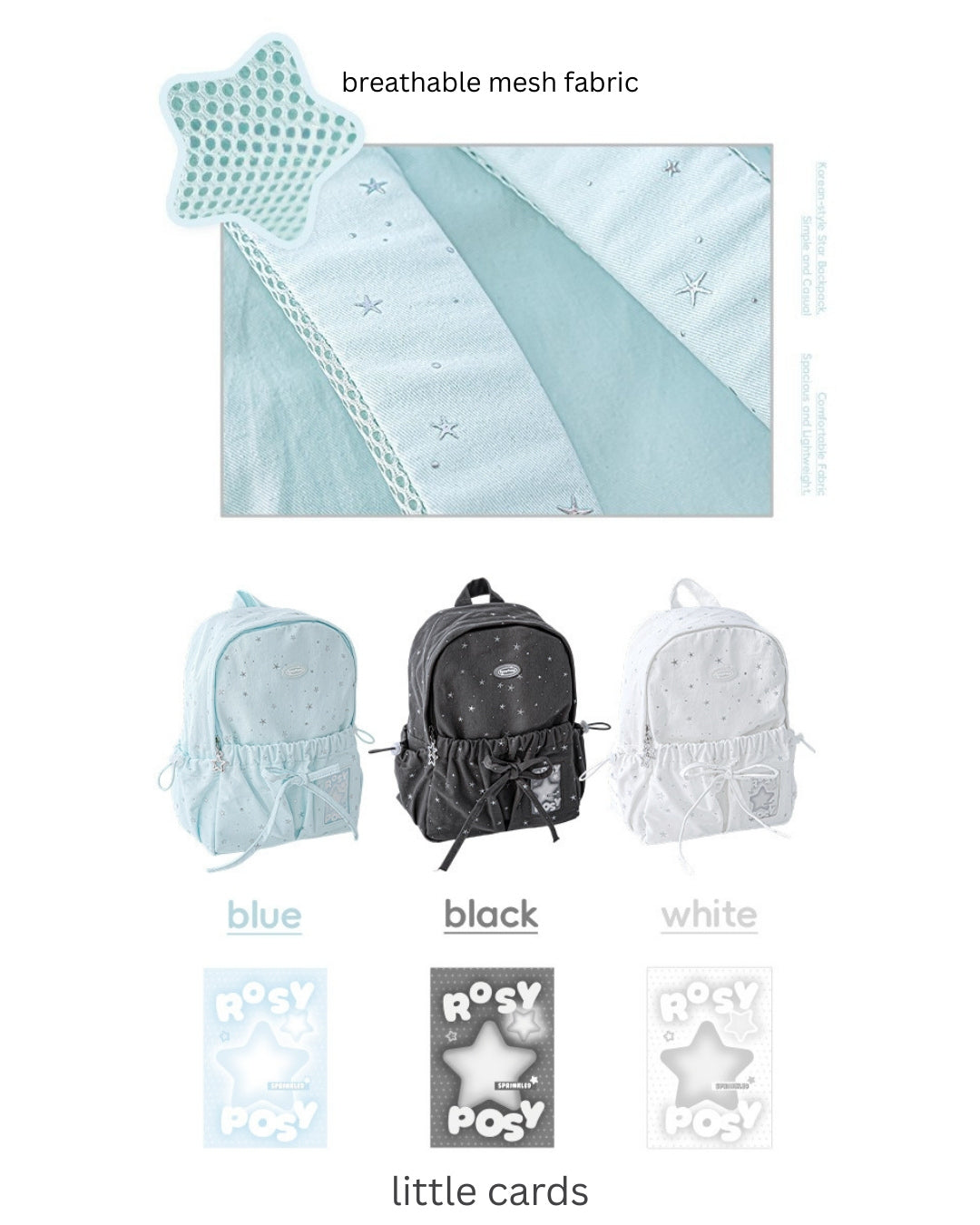 Star Accent Lightweight Daypack for School & Commute