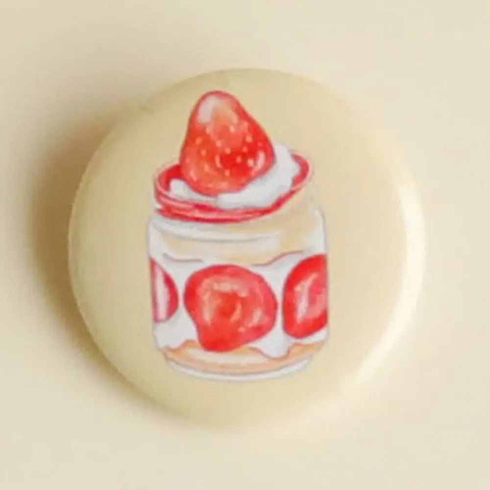 Cute Strawberry Dessert Badge 25mm Diameter ChicChoi