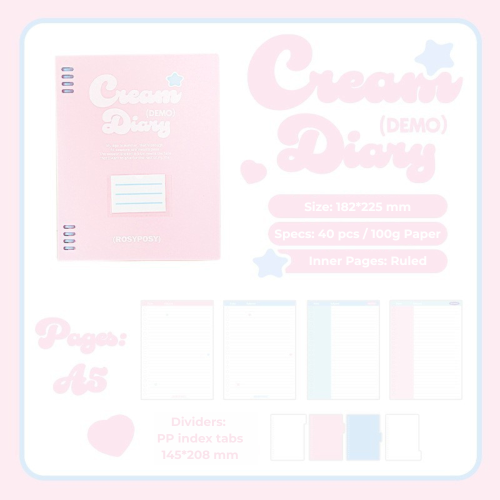 Cream-Colored B5 Loose-Leaf Notebooks ChicChoi
