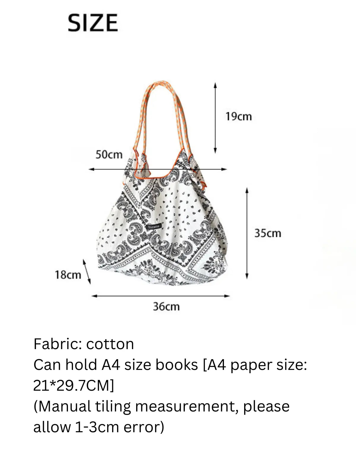 Vintage Cashew Pattern Canvas Tote Bag ChicChoi