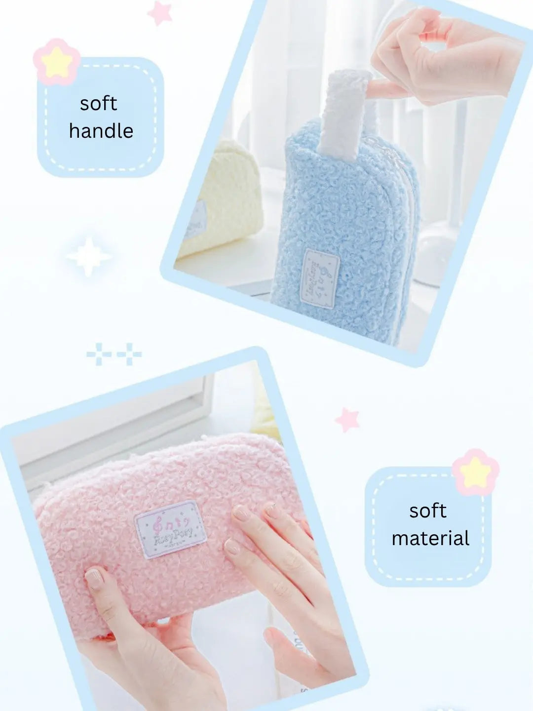 Cream Dream Soft Wool Felt Large Capacity Pencil Pouch ChicChoi