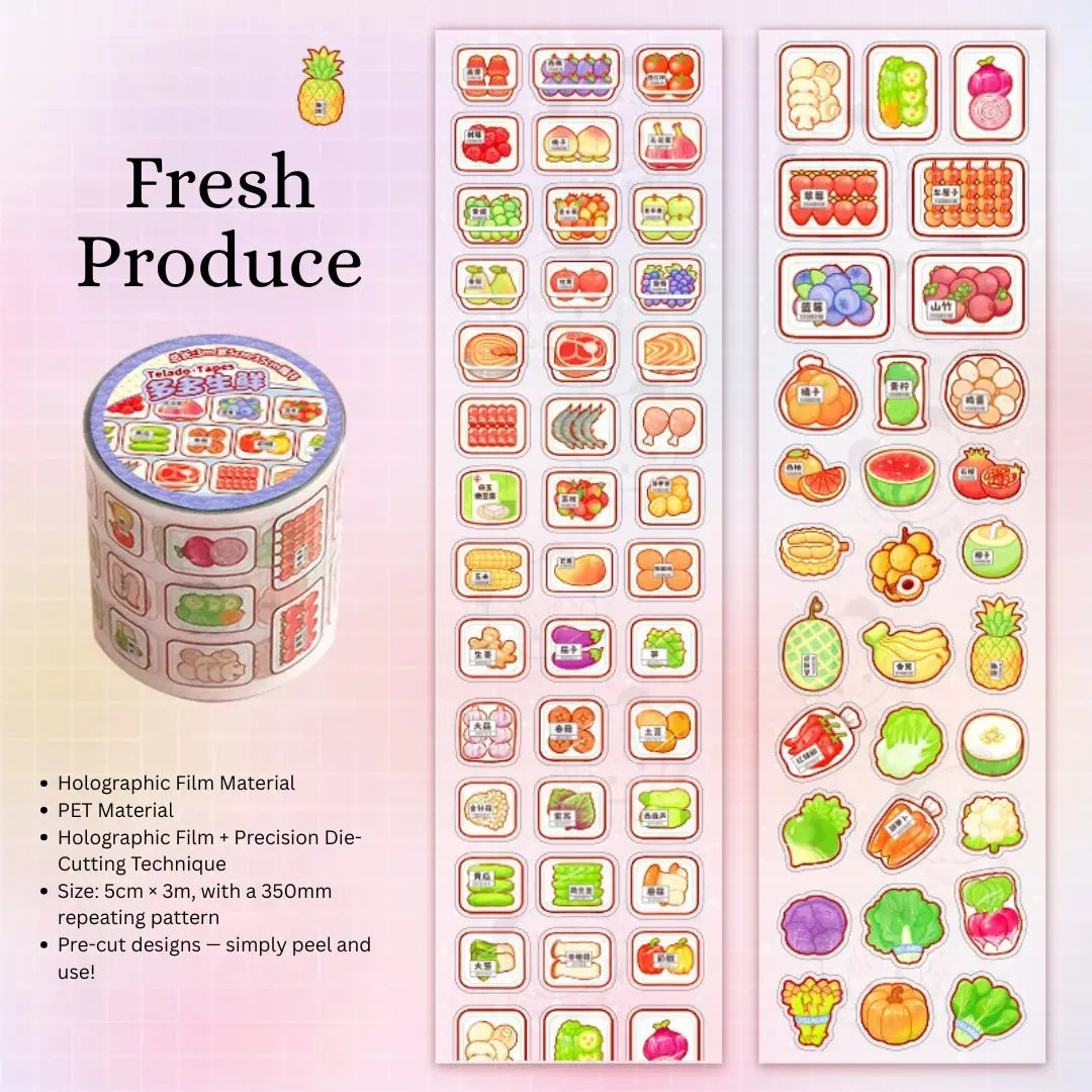 Daily Life PET Waterproof Die-Cut Sticker Roll ChicChoi