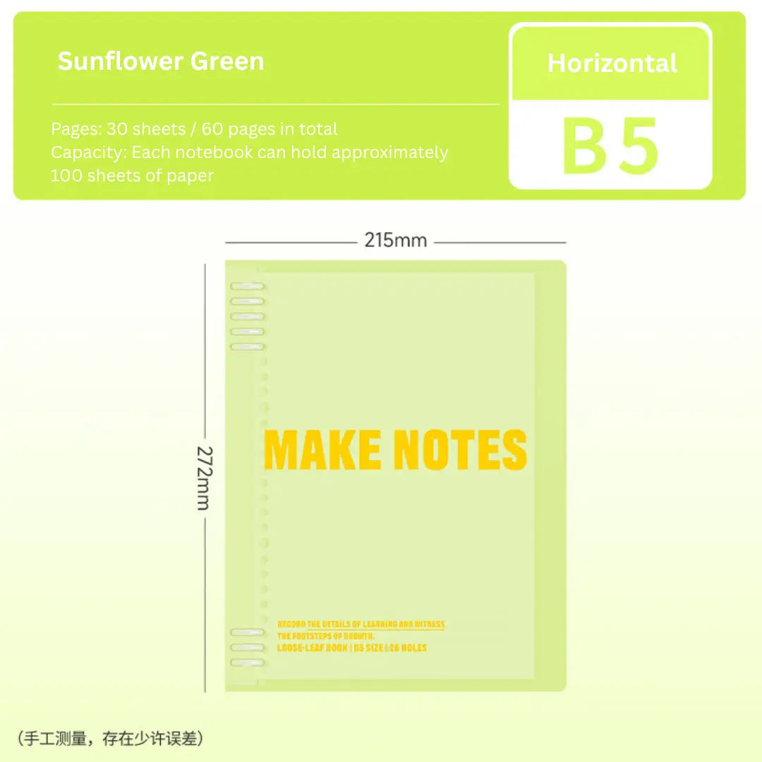Energetic Hardcover B5/A5 Binder Notebooks ChicChoi