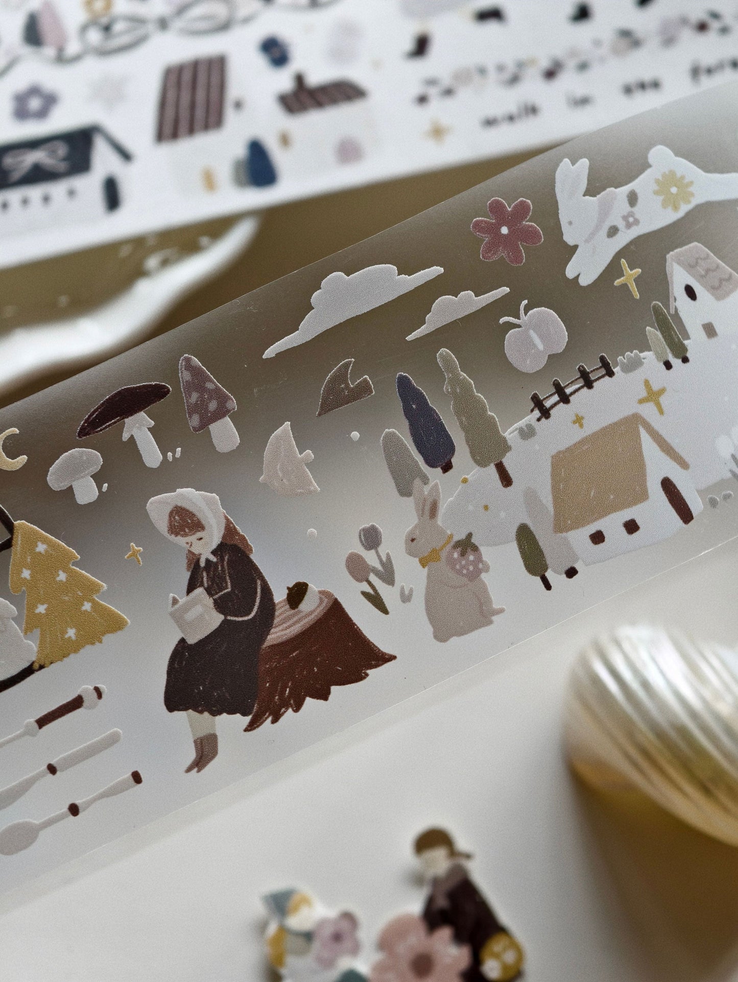 Fieldside Afternoon Tea – Light Retro Washi & PET Tape