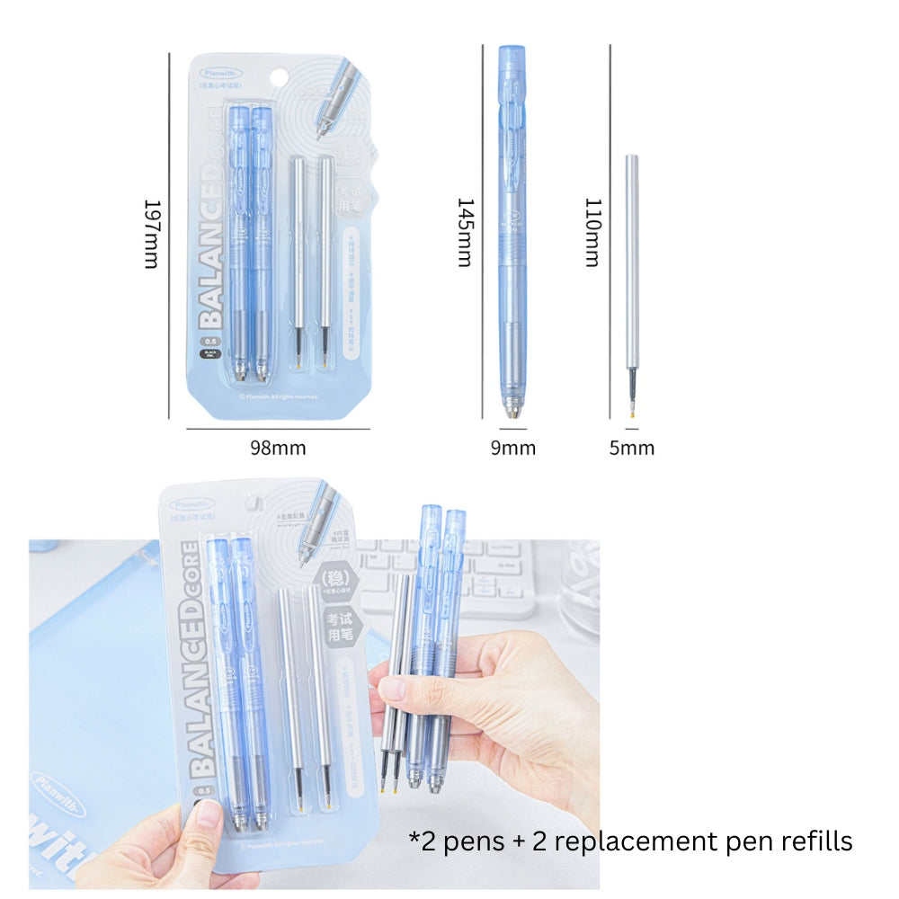 Low Gravity Efficiency Gel Pen Set, 0.5mm Black