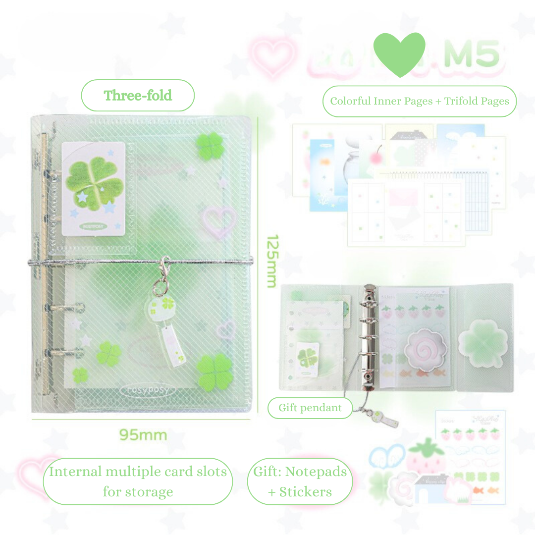 M5 Mini Portable Trifold Binders with Inner Accessories ChicChoi