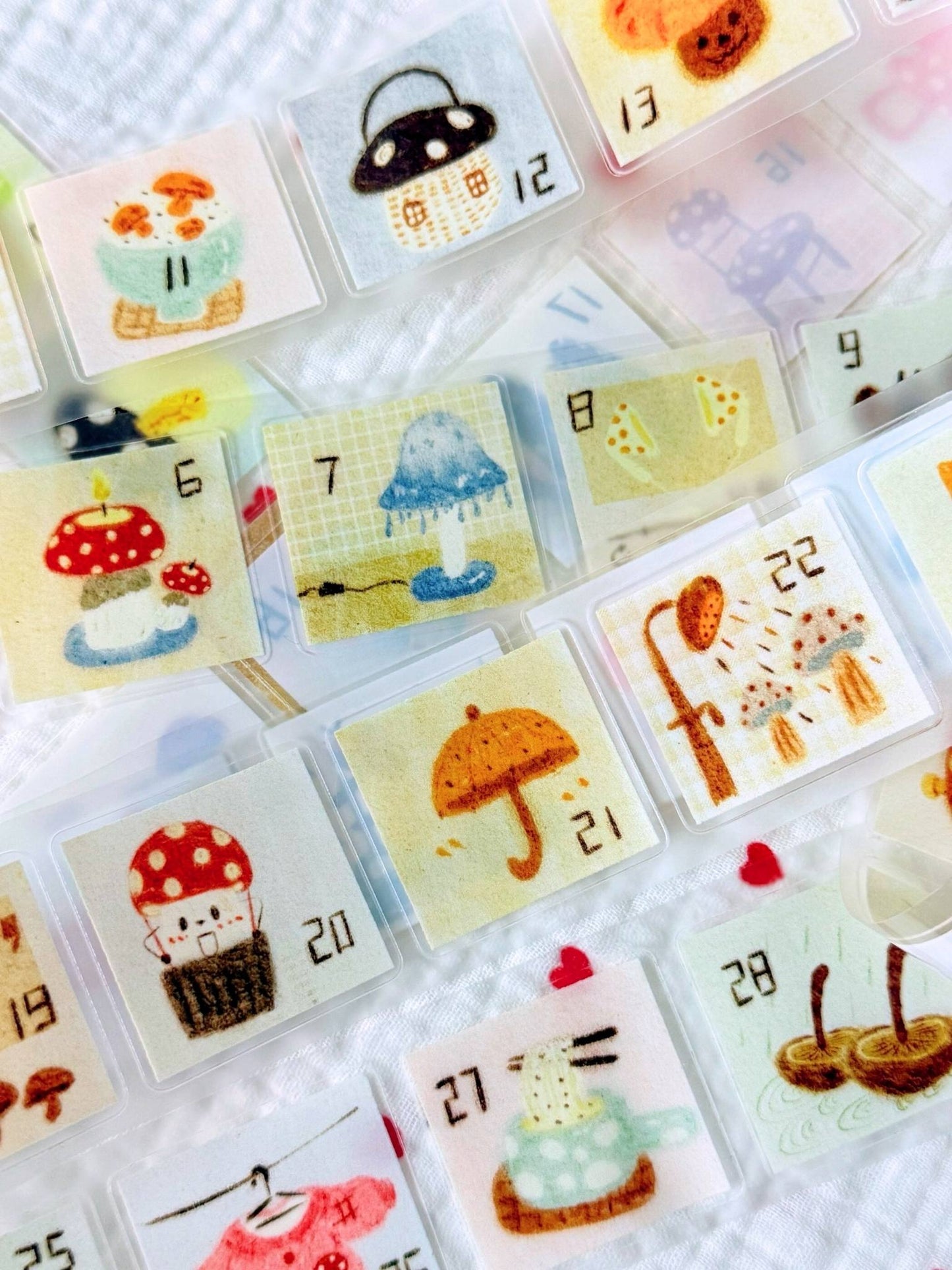 Original Little Mushroom Date Washi / Matte PET Sticker Tape