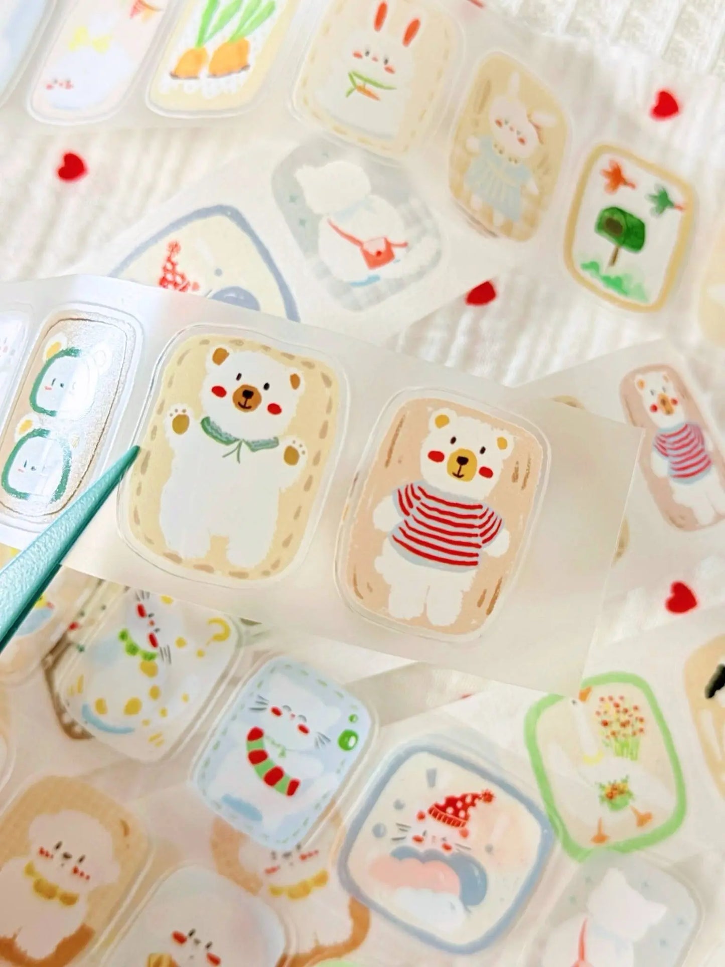 Original Sit in a Row die-cut washi / matte PET Sticker Tape ChicChoi
