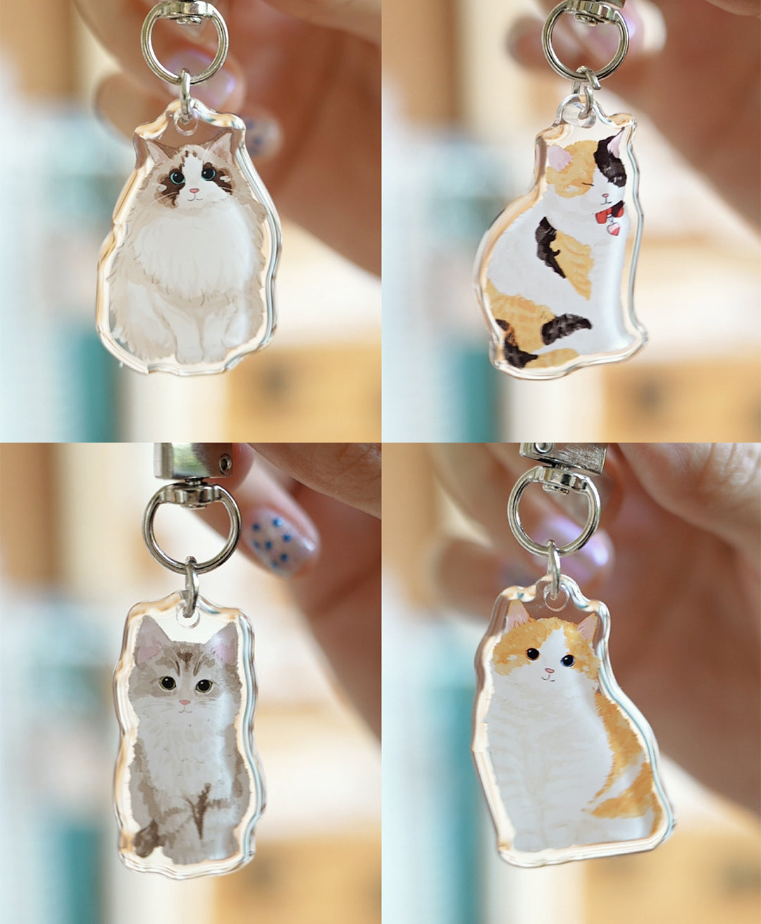 Purrfect Cat Keychains – Original Acrylic Charms