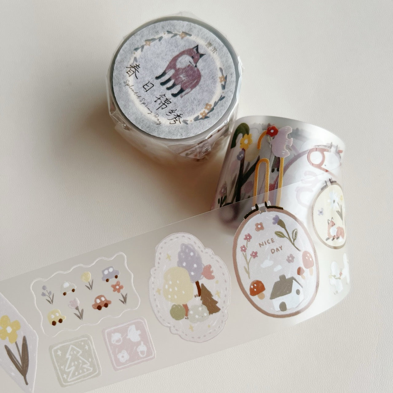 Spring Splendor Light Retro Washi & PET Tape