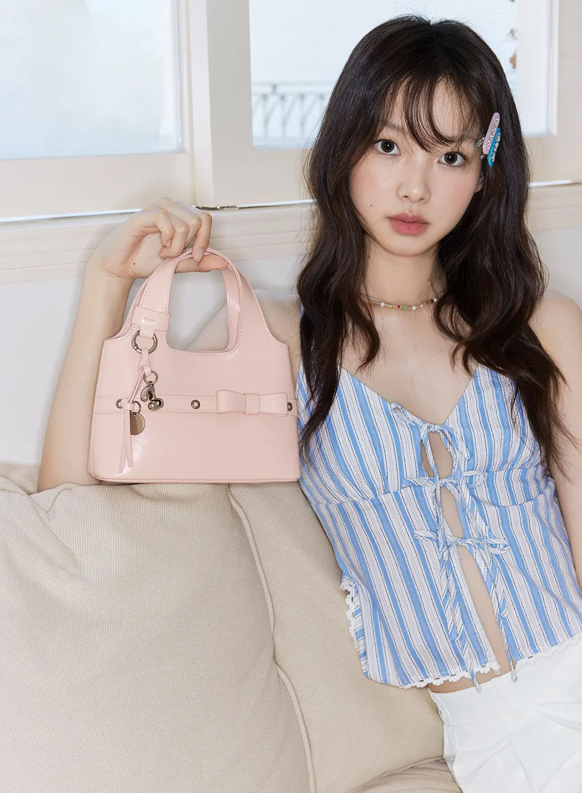 Tied Hearts Ballet Bow Mini Tote ChicChoi