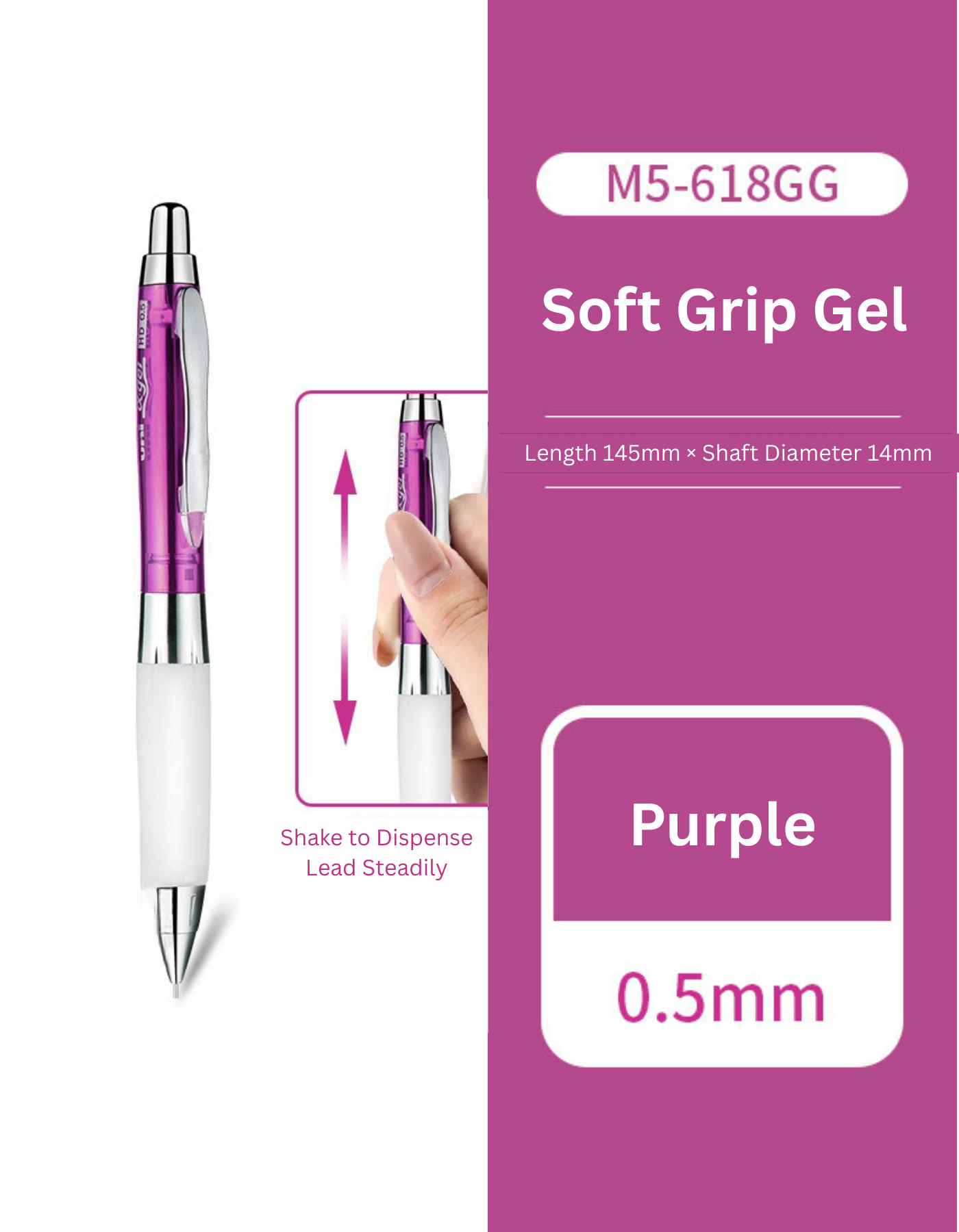 Uni Mitsubishi Kuru Toga Soft Gel Grip Mechanical Pencil M5-618GG ChicChoi