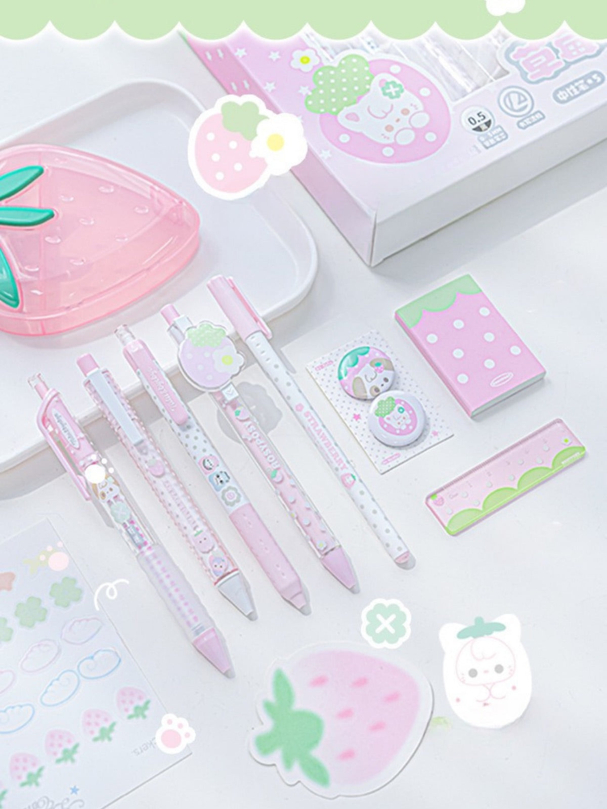 Berry Sweet 9-Piece Strawberry Stationery Set