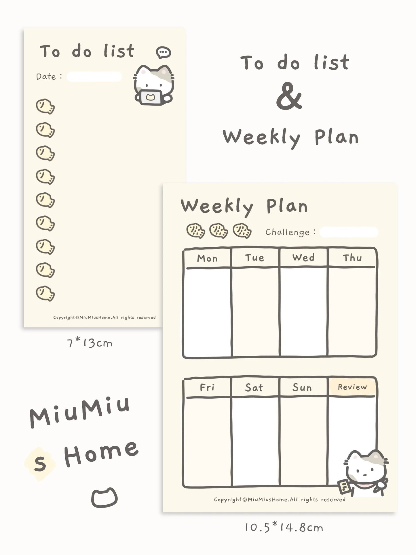 Miu Miu Weekly Planner & To Do List ChicChoi