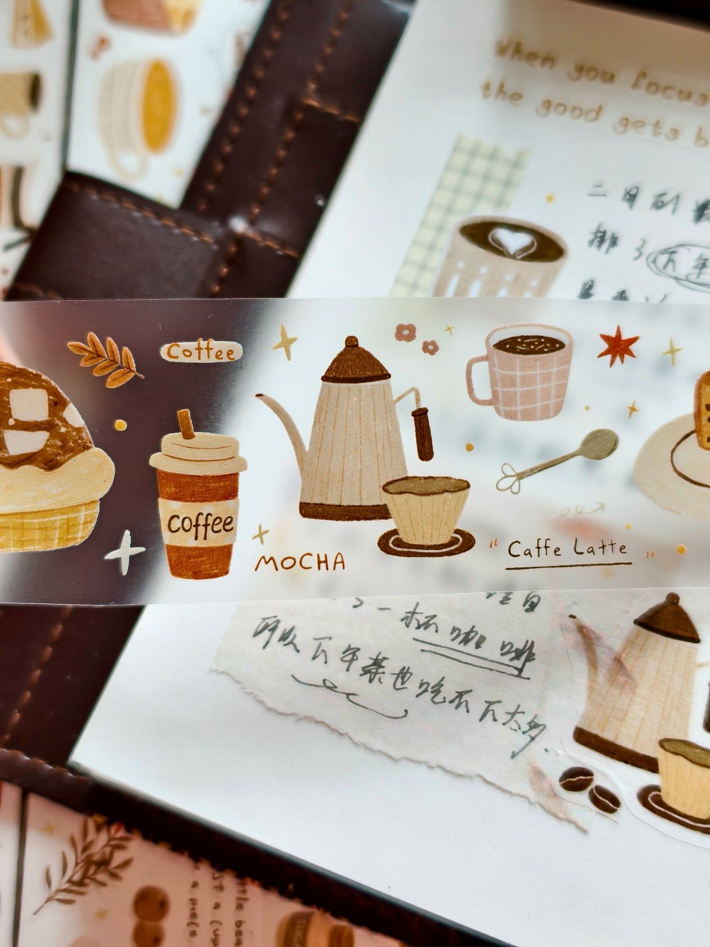 Coffee Moments – Light Retro Washi & PET Tape