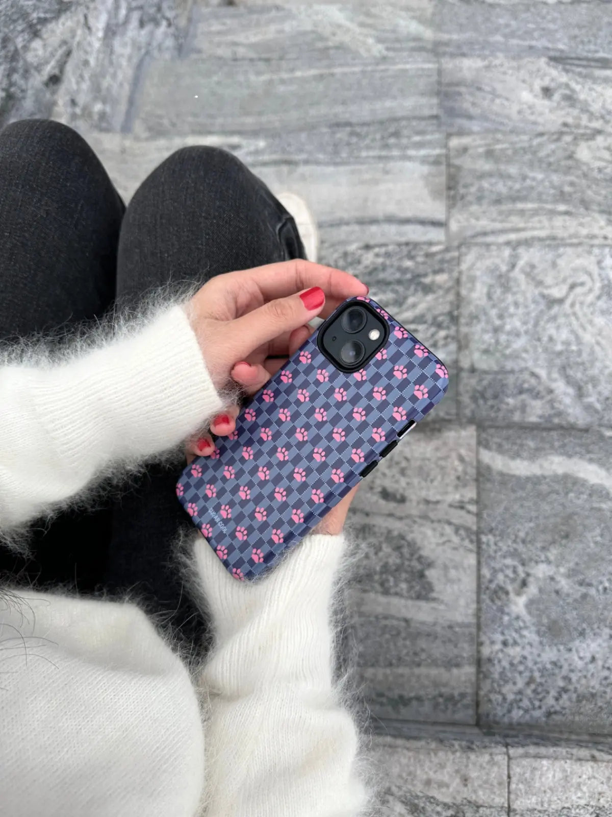 Retro Cat Paw Double Layer Film Shell Phone Case ChicChoi