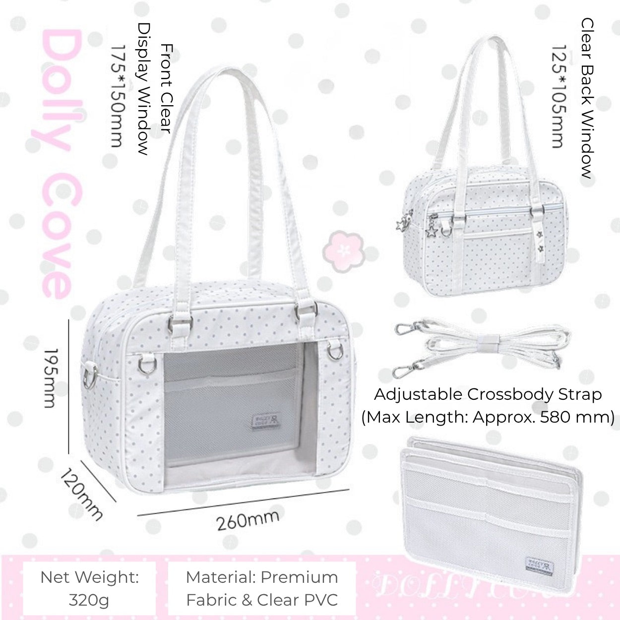 Clear Window Doll Carrier Ita Tote Bag