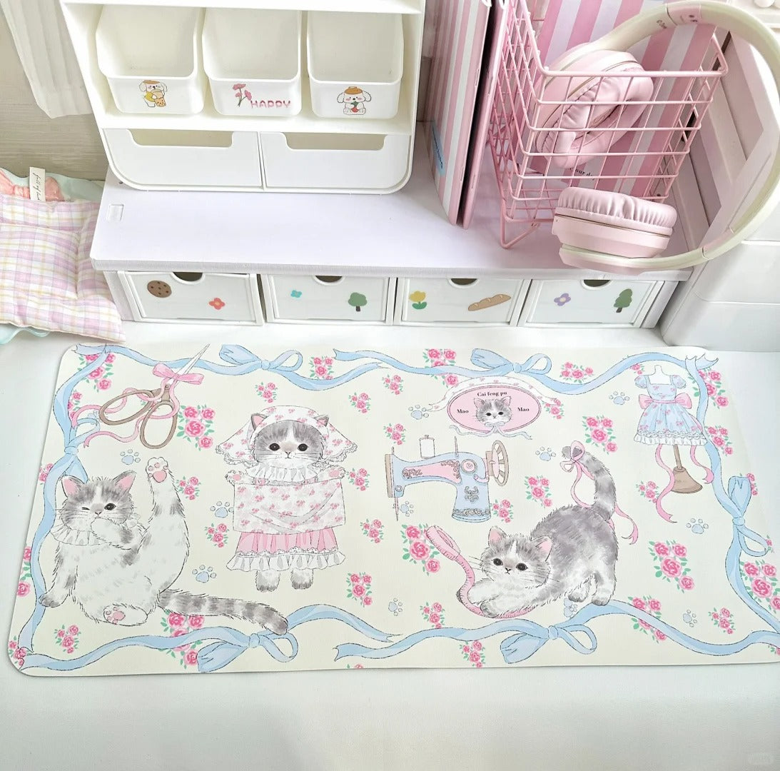 Original Design Cat Tailor Table Mat & Mouse Pad