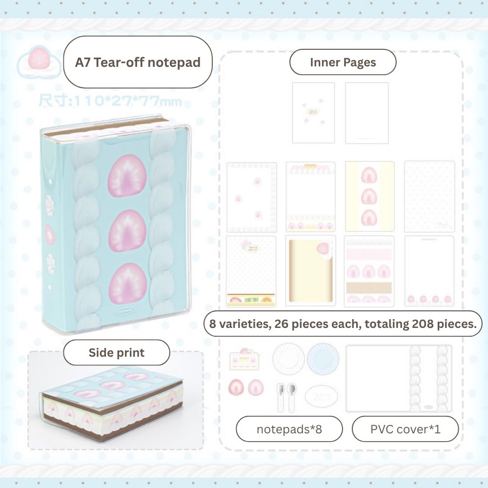 Strawberry Cake Edge-Gilded A7 Journal & Memo Pad