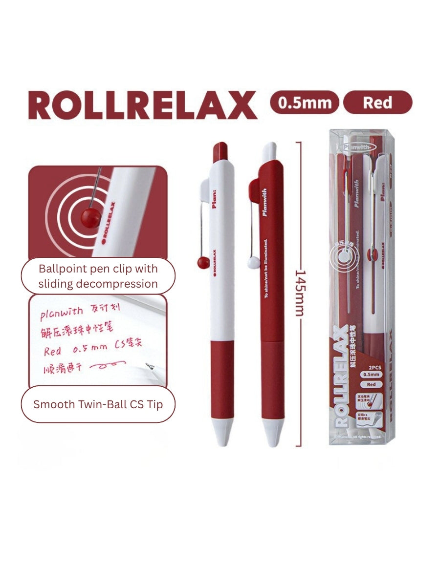 RollRelax Stress-Relieving Gel Pens, 2-Pack, 0.5mm