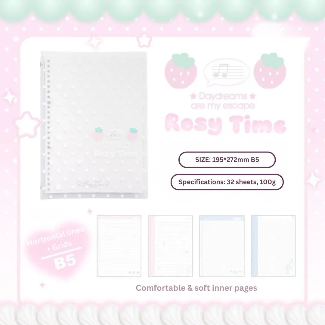 The Berry Sweet Soft-Touch Hand-friendly B5 Loose-Leaf Notebooks ChicChoi