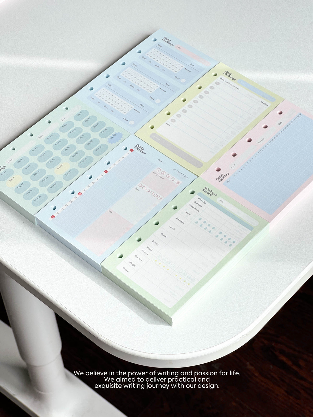 Loose-leaf A7/M5 Paper Refill  Original Design Function Schedule Plan with Holes