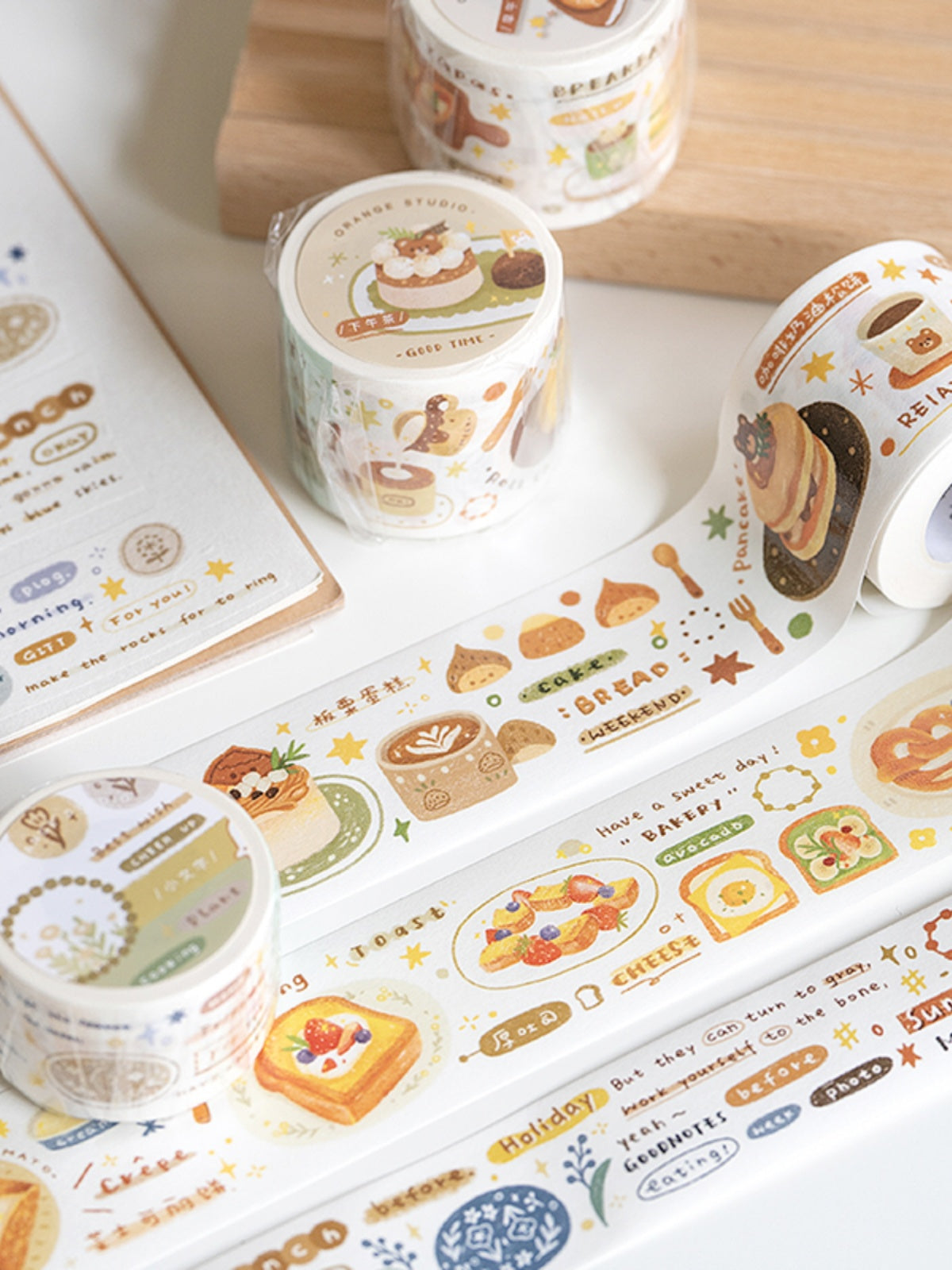 Original Letter Breakfast Afternoon Tea Washi Tape with Special ink