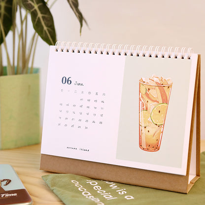 Original Milk Tea 2025 Hand-painted Illustration Calendar New Year Gift