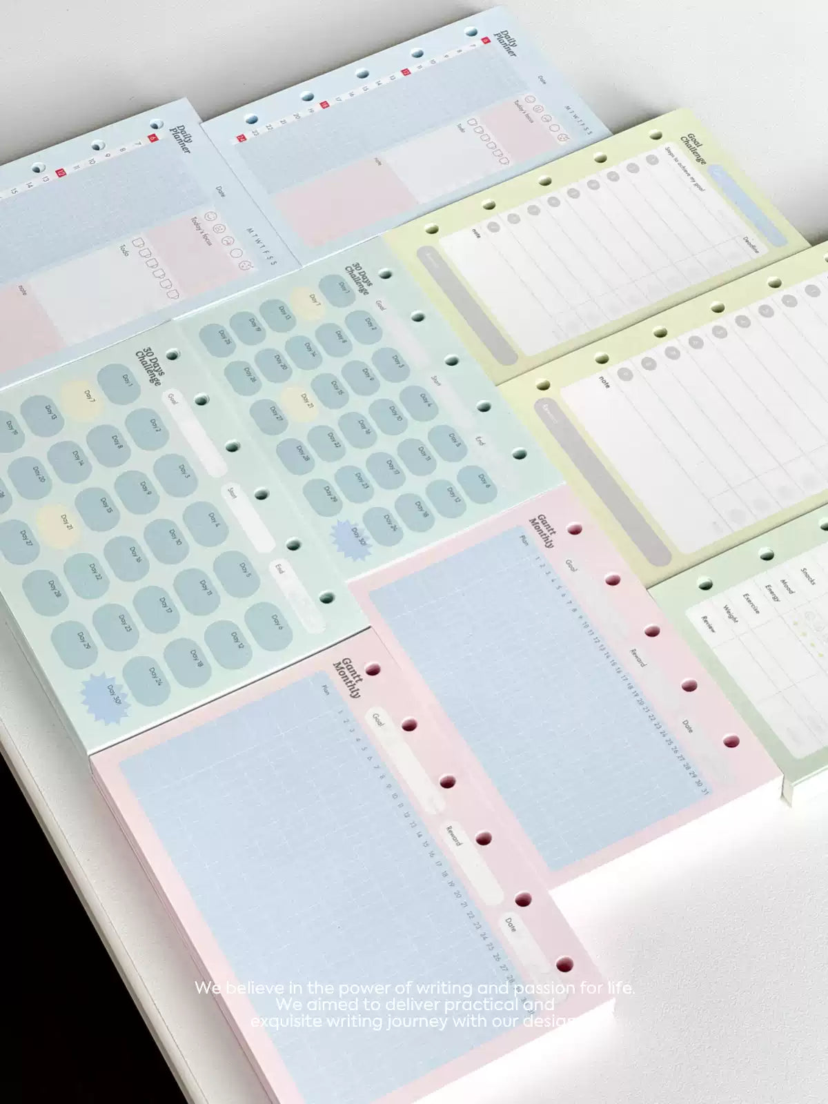 Loose-leaf A7/M5 Paper Refill  Original Design Function Schedule Plan with Holes