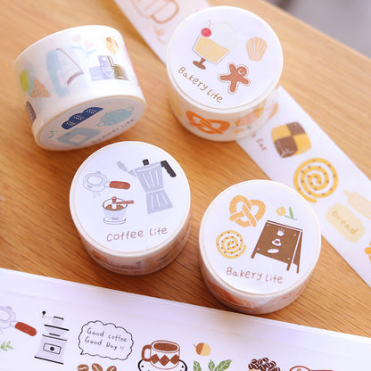 Pastoral Life Coffee Dessert Washi Tape