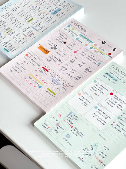 A5 Functional Notepads | Action Matrix, Goal & Project, Weekly Schedule Planner