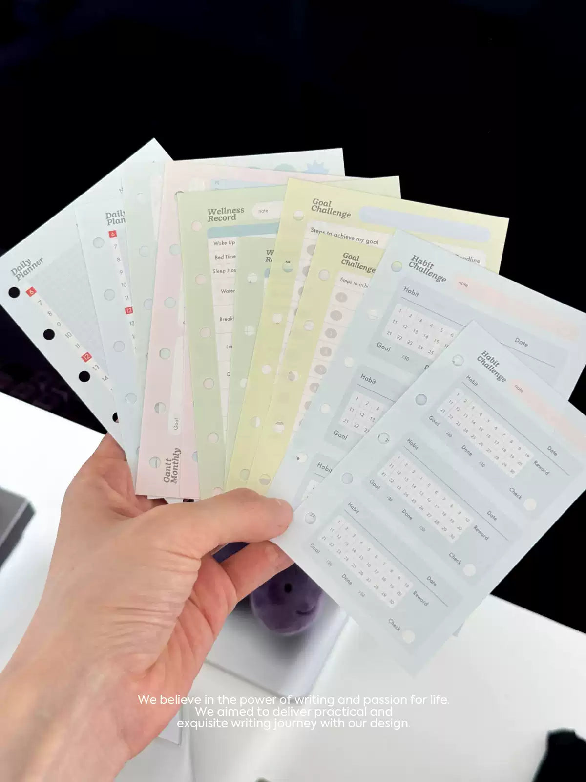 Loose-leaf A7/M5 Paper Refill  Original Design Function Schedule Plan with Holes