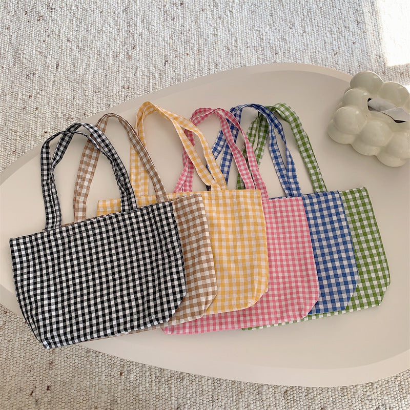 Large Capacity Classic Plaid Canvas Bag